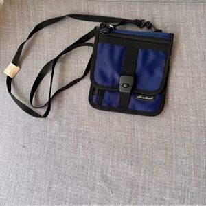 NWOT Eddie Bauer Crossbody Bag Navy Blue Black Wallet Travel Pouch Purse